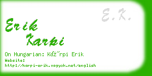 erik karpi business card